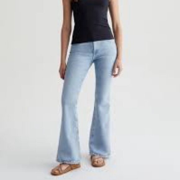 AG Jeans Angeline 360° Mid-Rise Flare Stretch Denim Size 28 Medium Wash Premium - Picture 1 of 15
